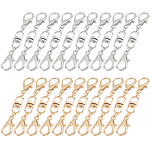 NBEADS 32 Pcs 2 Styles Lobster Claw Clasps, Double Opening Lobster Clasp with Alloy Double Eye Swivel Cord End Caps Clasps Bracelet Necklace Cord Ends for Jewelry Making