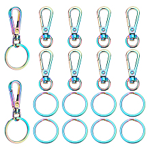 PandaHall Elite 20pcs Rainbow Swivel Clasps Set 10pcs Metal 1.5" Trigger Snap Hooks Lanyard Keychain Hook with 10pcs 25mm/0.98" Stainless Steel Flat Key Ring for Purse Strap Keys Bag Pendant Dog Leash Trigger Snap Hooks Lanyard Keychain Hook with 10pcs 25mm/0.98" Stainless Steel Flat Key Ring for Purse Strap Keys Bag Pendant Dog Leash Stainless Steel Flat Key Ring for Purse Strap Keys Bag Pendant Dog Leash