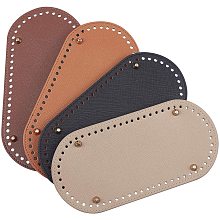 PandaHall Elite 4pcs Crochet Bag Bottom 25x12x1.1cm Oval Bottom Bag Leather Bottoms for Bags Cushion Base with Holes Bag Shoulder Bags DIY Accessories