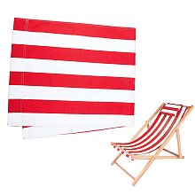 PandaHall Elite Chair Replacement Fabric, 44 x 17 Inch Lounge Chair Cloth Long Beach Chair Cloth Folding Chair Red and White Striped Oxford Canvas Chair Accessories for Sun Lounger Pool Sunbathing Garden