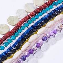 NBEADS Natural Gemstone Beads Strands, Mixed Shapes(Random Shape), 4~60x4~57mm, Hole: 1~2mm, 14.5"~15.1"(37~38.5cm)