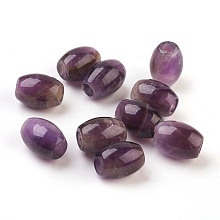 Honeyhandy Natural Amethyst European Beads, Large Hole Beads, Barrel, 15~17x12~13.5mm, Hole: 4.5~5mm