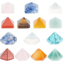 FINGERINSPIRE 14PCS Pyramid Gemstones Pyramid Crystal Stones Bulks Colorful Charkra Stones Healing Meditation Stones Pyramid Shape Crystal Gems for Home Decoratin Family Friends Good Luck Gifts