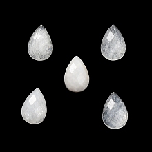 Honeyhandy Natural White Moonstone Cabochons, Faceted Teardrop, 12.5~13x8.5~9x4.5~5mm