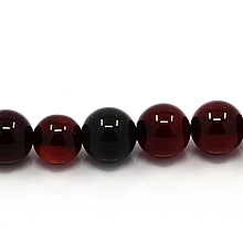 Honeyhandy Natural Agate Beads Strands, Dyed, Round, Dark Red, 10mm, Hole: 1mm