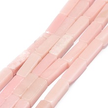 Honeyhandy Natural Pink Opal Beads Strands, Cuboid, 13~13.5x4.5x4.5~5mm, Hole: 1.2mm, about 30pcs/strand, 15.75''(40cm)