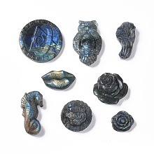 Natural Labradorite Cabochons, Grade AB, Mixed Shapes, 22.5~48x23~48.5x10~15mm