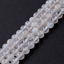 Honeyhandy Natural Moonstone Beads Strands, Round, 6.5mm, Hole: 0.8mm, about 62pcs/strand, 15.67''(39.8cm)