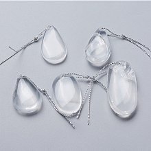 Honeyhandy Natural Quartz Crystal Pendants, Mixed Shapes, 36~52x21~24.5x5.5~10.5mm, Hole: 1.8mm