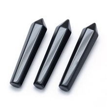 Honeyhandy Natural Obsidian Pointed Beads, No Hole/Undrilled, Bullet, 50x11x10mm