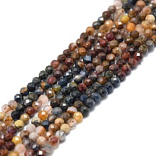 Honeyhandy Natural Pietersite Beads Strands, Faceted, Round, 3mm, Hole: 0.7mm, about 132pcs/strand, 15.16''~15.55''(38.5~39.5cm)