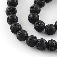 Honeyhandy Dyed Natural Lava Rock Gemstone Round Bead Strands, 8~9mm, Hole: 1mm, about 50pcs/strand, 15.7 inch