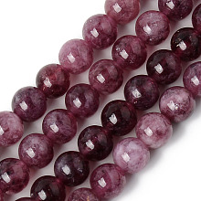 Honeyhandy Natural Quartz Beads Strands, Dyed & Heated, Imitation Quartz, Round, Purple, 8~8.5mm, Hole: 1.2mm, about 48pcs/strand, 15.35 inch(39cm)