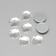 Honeyhandy Sew on Rhinestone, Transparent Acrylic Rhinestone, Two Holes, Garment Accessories, Faceted, Half Round/Dome, Clear, 25x6mm, Hole: 0.8~1mm