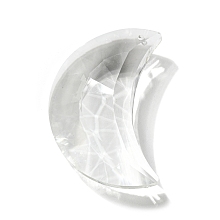 Honeyhandy Transparent Glass Big Pendants, Faceted, Crescent Moon Charms, Clear, 50x31x15mm, Hole: 1.8mm