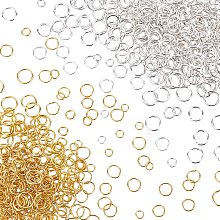 UNICRAFTALE About 1000pcs 4/5/6/7/8mm Golden & Silver Jump Ring Open Jump Rings Iron Connetor Rings Jewelry Making Finding for Earrings Necklaces Jewelry Making