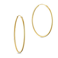 SHEGRACE 925 Sterling Silver Hoop Earrings, Golden, 40mm