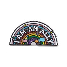 Honeyhandy Word I Am An Ally Enamel Pin, Electrophoresis Black Plated Alloy Badge for Backpack Clohtes, Arch Pattern, 15x30x2mm