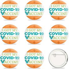 GLOBLELAND 9 Pcs COVID-19 Vaccine Buttons, I Got My Covid-19 Vaccine Button for Men's/Women's Brooches or Doctors, Nurses, Hospitals, 2-1/4 Inch Round Button