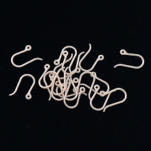 Honeyhandy Plastic Earring Hooks, Ear Wire, with Horizontal Loop, Old Lace, 11x9x0.6mm, Hole: 0.9mm