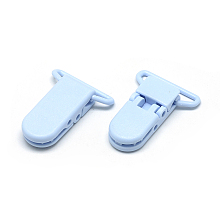 Honeyhandy Eco-Friendly Plastic Baby Pacifier Holder Clip, Light Sky Blue, 43x31x9mm, Hole: 4x26mm