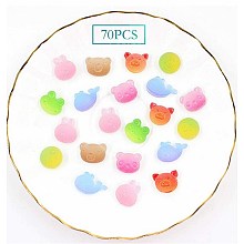 SUNNYCLUE ABS Plastic Cabochons, for DIY Earrings, Pendant Decoration Accessories, Mixed Animal, Mixed Color, 72pcs/set