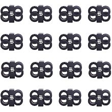 Arricraft 20pcs Cord Lock Clip Clamp Non-Slip Shoe Buckle End Toggle Double Hole Spring Stopper Fastener Slider Cordlock Stoppers for Cord, Paracord, Drawstrings, Bags, Shoelaces, Clothing