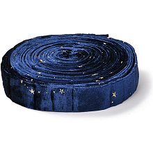 NBEADS 11 Yds × 1" Midnight Blue Velvet Ribbon, 1" Double Face Satin Ribbon Velvet Ribbon with Gold Star Pattern for Wedding Gift Wrapping Hair Bows Home Christmas Decoration