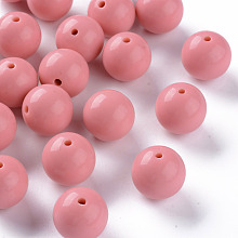 Honeyhandy Opaque Acrylic Beads, Round, Salmon, 20x19mm, Hole: 3mm, about 111pcs/500g