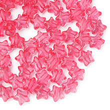 Transparent Acrylic Beads, Star, Cerise, 9x9.5x5.5mm, Hole: 2mm, about 2000pcs/500g