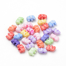 Honeyhandy Craft Style Acrylic Beads, Elephant, Mixed Color, 6x9x4.5mm, Hole: 1.5mm, about 3550pcs/500g