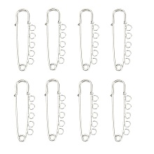 Honeyhandy Iron Safety Brooch Findings, Kilt Pins, Platinum, 50x16.5x4.5mm, Hole: 3.5mm