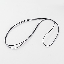 Honeyhandy Korea Waxed Cotton Cord Necklace Making, Adjustable, Black, 14.5 inch~29 inch(37~74cm)