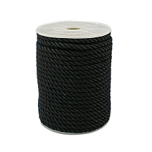 Honeyhandy Twisted Nylon Thread, Black, 5mm, about 18~19yards/roll(16.4m~17.3m/roll)