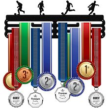 GLOBLELAND Football Medal Holder Display Hanger Rack Frame for Sport Race Metal Medal Hanger for Football Competition,15.75x6Inches