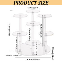 FINGERINSPIRE Round Acrylic Display Stand 7 Tier 6cm Clear Acrylic Display Shelf(Come with Screwdriver) Risers for Action Figures, Jewelry, Cupcake, Donuts, Perfume, Collectibles Display