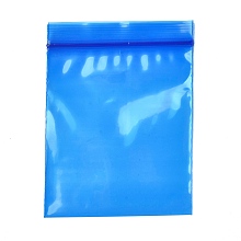 Honeyhandy Solid Color PE Zip Lock Bags, Resealable Small Jewelry Storage Bags, Self Seal Bag, Top Seal, Rectangle, Blue, 8x6cmm, Unilateral Thickness: 2.7 Mil(0.07mm), about 90~100pcs/bag