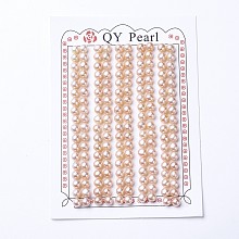 ARRICRAFT Natural Cultured Freshwater Pearl Beads, Half Drilled, Round, PeachPuff, 4.5~5x4mm, Hole: 1mm