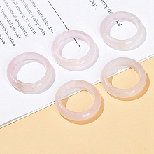 Honeyhandy Natural Rose Quartz Plain Band Finger Rings, Inner Diameter: 18~20mm