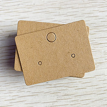 Honeyhandy Kraft Paper Earring Display Cards, Jewelry Display Cards, Rectangle, 4.5x3.2cm, 100pcs/bag.