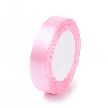 Honeyhandy Breast Cancer Pink Awareness Ribbon Making Materials Single Face Satin Ribbon, Polyester Ribbon, Light Pink, about 3/4 inch(20mm) wide, 25 yards/roll(22.86m/roll), 250yards/group(228.6m/group), 10rolls/group