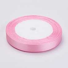 Honeyhandy Valentines Day Gifts Boxes Packages Single Face Satin Ribbon, Polyester Ribbon, Pink, 1-1/2 inch(37mm)