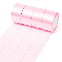 Honeyhandy Single Face Satin Ribbon, Polyester Ribbon, Pale Violet Red, 2 inch(50mm), about 25yards/roll(22.86m/roll), 100yards/group(91.44m/group), 4rolls/group