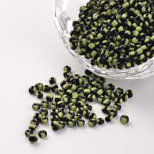 Honeyhandy 8/0 Opaque Colours Seep Glass Beads, Round Seed Beads, Black, 2.5~3x2~3mm, Hole: 0.8mm, about 15000pcs/450g