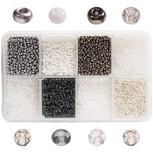 NBEADS 160g 20g/Compartment Round Glass Seed Beads, 8 Assorted Colors Mixed Style 2mm Tiny Loose Spacer Beads Pony Beads with 0.3mm-0.9mm Hole for DIY Craft Bracelet Necklace Jewelry Making