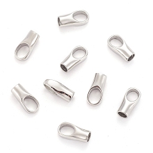 Honeyhandy 304 Stainless Steel Cord Ends, End Caps, Stainless Steel Color, 18x9x7mm, Hole: 6x8mm, 5mm inner diameter