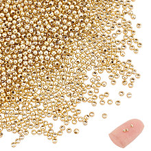 Unicraftale 304 Stainless Steel Beads, Hollow Round, Golden, 2x2mm, Hole: 0.8mm, 1000pcs/box