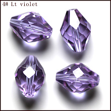 Honeyhandy Imitation Austrian Crystal Beads, Grade AAA, Faceted, Bicone, Lilac, 10x13mm, Hole: 0.9~1mm