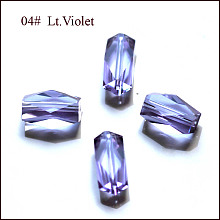 Honeyhandy Imitation Austrian Crystal Beads, Grade AAA, Faceted, Column, Lilac, 8x5.5mm, Hole: 0.7~0.9mm