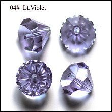 Honeyhandy Imitation Austrian Crystal Beads, Grade AAA, Faceted, Diamond, Lilac, 9.5~10x7~8mm, Hole: 0.9~1mm